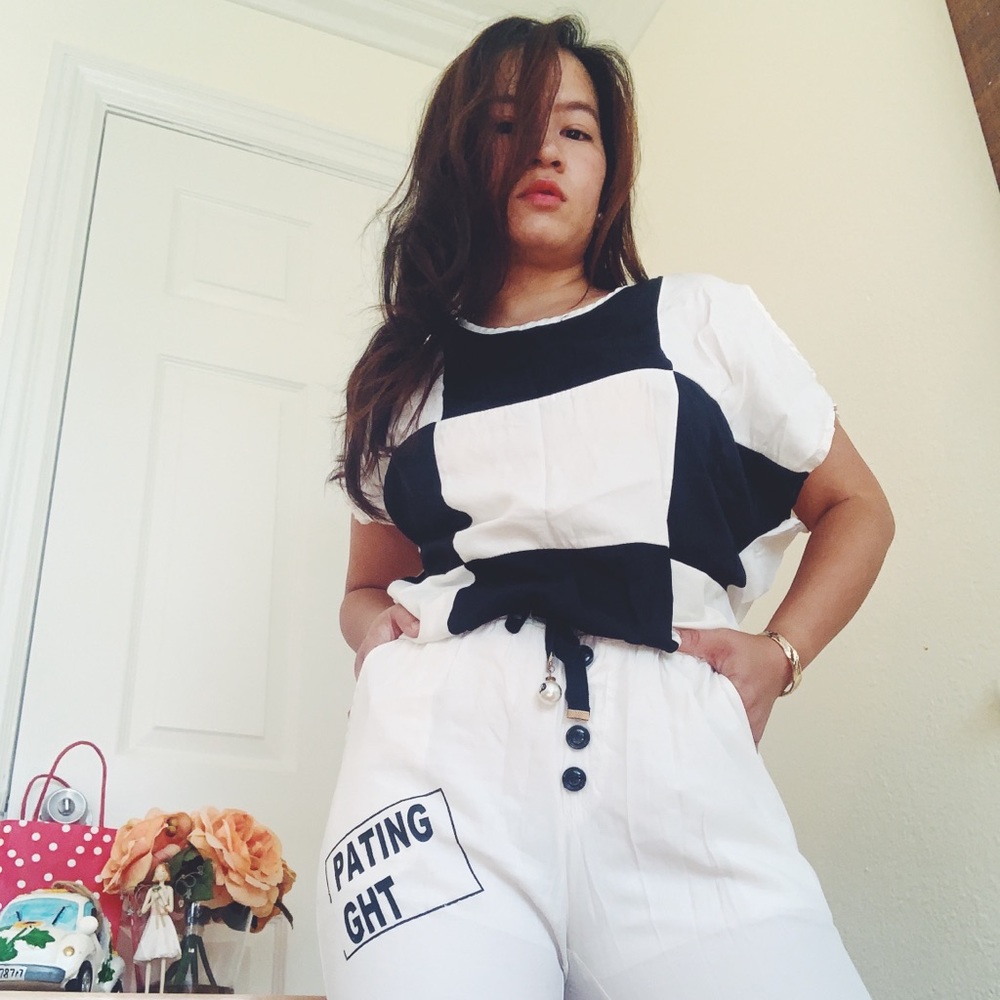 Black and white jumpsuit